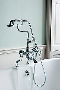 Смеситель для ванны Burlington CL15-QT хром/ручки белые купить в интернет-магазине сантехники Sanbest