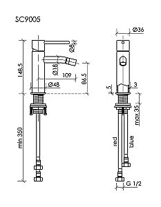 Смеситель для биде Sancos Etna SC9005GG вороненая сталь купить в интернет-магазине сантехники Sanbest