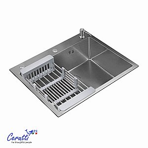 Кухонная мойка CeruttiSpa GLORIA60 nano embo CT11257 матовый хром купить в интернет-магазине сантехники Sanbest