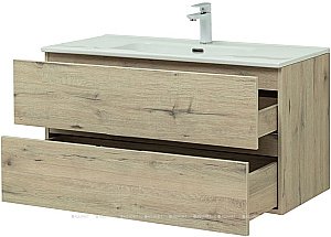 Тумба с раковиной Aquanet Алвита New 277521 100 дуб веллингтон для ванной в интернет-магазине Sanbest