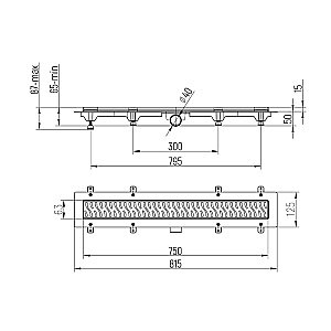 Душевой лоток PAINI Harmony CH750H 75 хром купить в интернет-магазине Sanbest