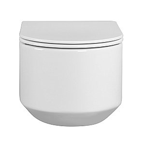 Унитаз подвесной ABBER Bequem AC1130 белый, с крышкой микролифт, безободковый, слив-торнадо купить в интернет-магазине Sanbest