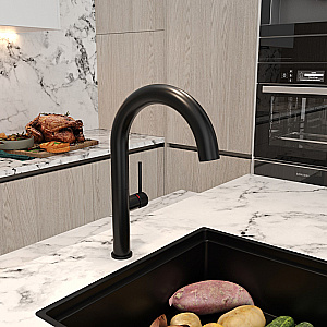 Смеситель для кухни Elghansa RADIANT XQ 5647181-Black черный матовый купить в интернет-магазине сантехники Sanbest