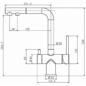 Смеситель для кухни Paulmark Serpentine Se213222-DG графит купить в интернет-магазине сантехники Sanbest