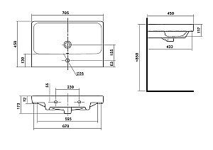 Тумба с раковиной Акватон Асти 70 белая глянцвая/ясень шимо для ванной в интернет-магазине Sanbest
