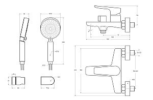 Смеситель для ванны BelBagno ANCONA-VAS/DFS-CRM хром купить в интернет-магазине сантехники Sanbest