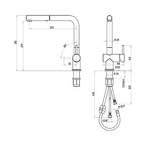 Смеситель для кухни PAINI Cox HD72566CR1KM нежный трюфель купить в интернет-магазине сантехники Sanbest