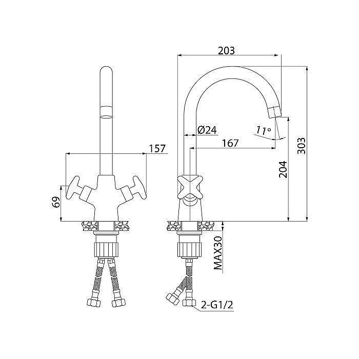 Смеситель для кухни Iddis Acros ACRSB00i05 купить в интернет-магазине сантехники Sanbest