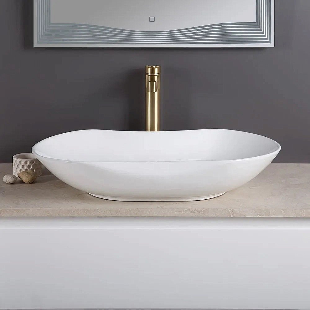 Раковина накладная Belbagno 66 BB1334 белая купить в интернет-магазине Sanbest