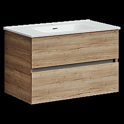 Тумба с раковиной Sancos Urban UR80EG дуб галифакс для ванной в интернет-магазине Sanbest