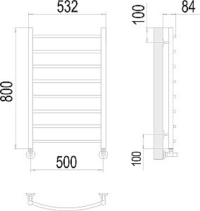 Полотенцесушитель водяной Terminus Классик П8 500х800 купить в интернет-магазине сантехники Sanbest