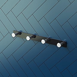 Планка с крючками для полотенец Damixa JUPITER DA7735900 черная/сатин купить в интернет-магазине сантехники Sanbest