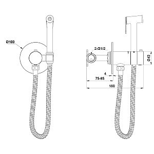 Смеситель с гигиеническим душем и термостатом встраиваемый WONZON & WOGHAND, Розовое золото (WW-88829909-RG) купить в интернет-магазине сантехники Sanbest