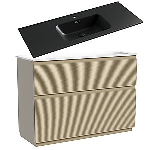 Тумба с раковиной Sancos FOLK Floor FL120FCP/CN7006MB 120 Капучино для ванной в интернет-магазине Sanbest