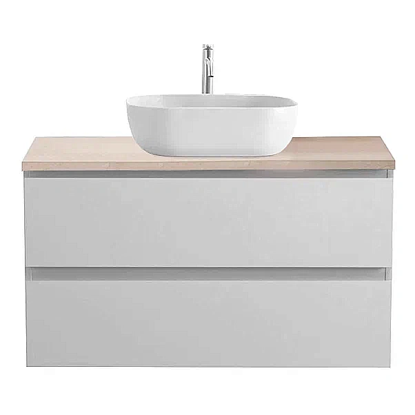 Тумба с раковиной и столешницей BelBagno KRAFT 100 KRAFT100BO-KEPMCO-1302-SET белая матовая для ванной в интернет-магазине Sanbest