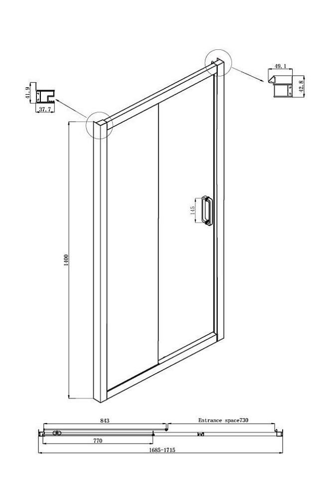 Шторка для ванны Ambassador Bath Screens 170x140 купить в интернет-магазине Sanbest