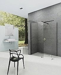 Душевое ограждение Ravak WALK-IN DOUBLE WALL 230x100 черный/Transparent купить в интернет-магазине Sanbest