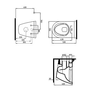 Унитаз подвесной Bien Mineral MNKA052N1VP0W3000 белый, с крышкой микролифт, безободковый купить в интернет-магазине Sanbest