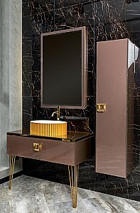 Консоль с раковиной и столешницей Armadi Art LUCIDO 770-080-PU 80 лиловый для ванной в интернет-магазине сантехники Sanbest