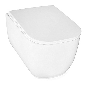 Унитаз подвесной Azario Riano AZ-2808E белый, безободковый, с крышкой микролифт, слив торнадо купить в интернет-магазине Sanbest