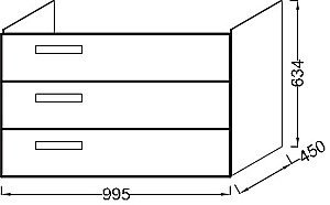 Тумба с раковиной Jacob Delafon RYTHMIK 100 EB1310-E70+EXN112-00 арлингтонский дуб для ванной в интернет-магазине Sanbest