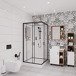 Душевая кабина Niagara Premium NG- 6902-01Q BLACK 100x100 купить в интернет-магазине Sanbest