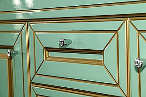 Тумба с раковиной напольная Misty Vena 75 салатовая/ патина для ванной в интернет-магазине Sanbest