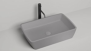 Раковина накладная Salini GLORIA 11 1102212MF 65 из искусственного камня S-Stone, матовая, цвет по RAL полностью купить в интернет-магазине Sanbest