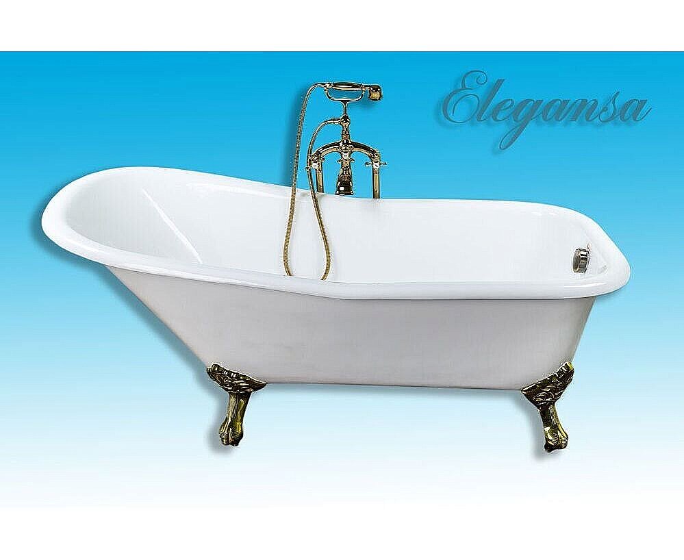 Ванна чугунная Elegansa Schale 170х75 Н0000012G белая/ножки золото купить в интернет-магазине Sanbest
