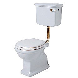 Унитаз SIMAS Lante LA01 с фронтальной ручкой золото, белый купить в интернет-магазине Sanbest