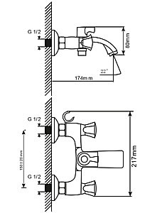 Смеситель для ванны MIXLINE ML 530474 купить в интернет-магазине сантехники Sanbest