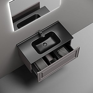 Тумба с раковиной Sancos Very 90 VR90SM серая матовая для ванной в интернет-магазине Sanbest