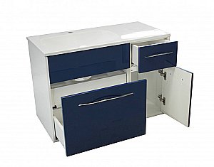 Тумба с раковиной Эстет Barcelona 90 подвесная 2 ящика, 1 дверь/любой цвет тумбы и раковины под заказ для ванной в интернет-магазине Sanbest