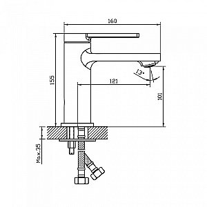 Смеситель для раковины Orange Splito M36-021cr хром купить в интернет-магазине сантехники Sanbest