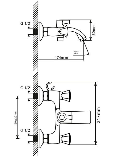 Смеситель для ванны MIXLINE ML 530474 купить в интернет-магазине сантехники Sanbest