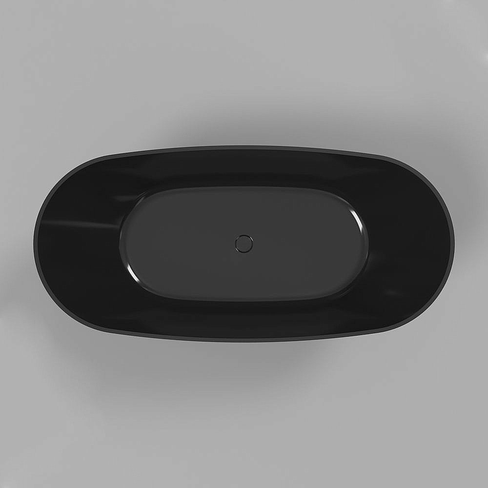 Ванна из искусственного камня WhiteCross Onyx D 160x75 черный глянец купить в интернет-магазине Sanbest