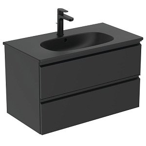 Мебель для ванной Ideal Standard TESI 80 черная для ванной в интернет-магазине Sanbest