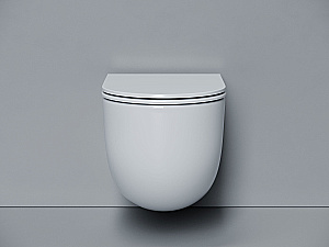 Унитаз подвесной Ceramica Nova Voga CN4012T белый, безободковый, с крышкой микролифт, слив торнадо купить в интернет-магазине Sanbest