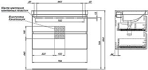 Тумба с раковиной Aquanet Вега 2.0 337955/329249 80 черный для ванной в интернет-магазине Sanbest
