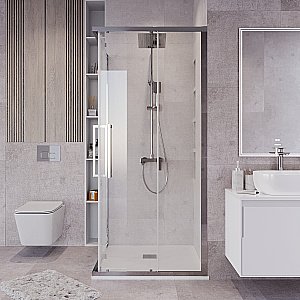 Душевой уголок Grossman Cosmo 300.K33.02.8080.10.00 80x80 стекло прозрачное/профиль хром купить в интернет-магазине Sanbest