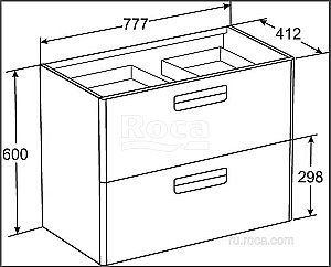 Тумба с раковиной Roca The Gap Original ZRU9302732 80 белый для ванной в интернет-магазине Sanbest