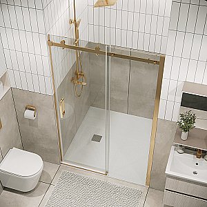 Душевая дверь Grossman Classic 110 100.K33.04.110.32.00 стекло прозрачное/профиль золото сатин купить в интернет-магазине Sanbest