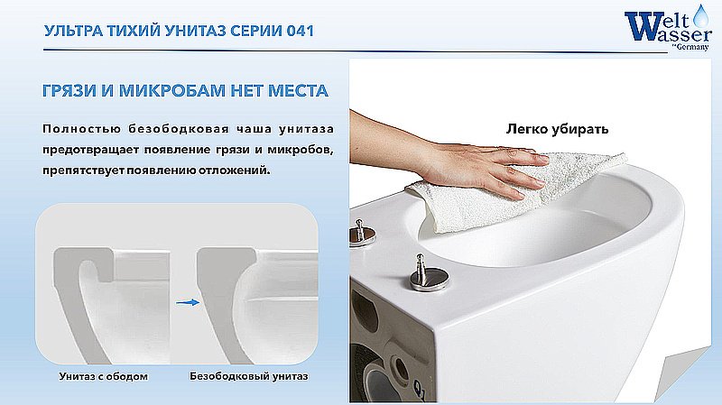 Унитаз с инсталляцией WeltWasser BAMBERG 545+SALZBACH 041 MT-GR+BAMBERG BL серый матовый/кнопка черная, безободковый, с крышкой микролифт, слив торнадо купить в интернет-магазине Sanbest