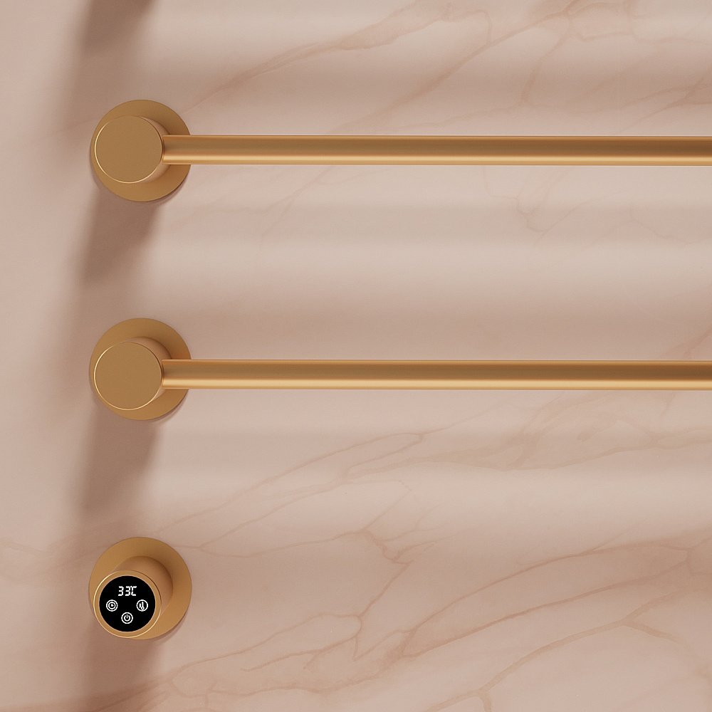 Полотенцесушитель электрический Vincea VTD-2H1BG брашированное золото с таймером купить в интернет-магазине сантехники Sanbest