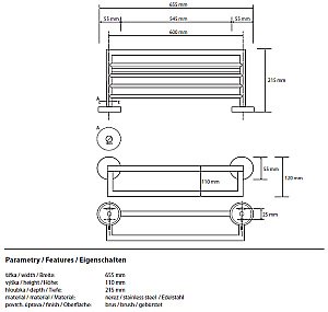 Полка для полотенец Bemeta Neo 104205075 купить в интернет-магазине сантехники Sanbest