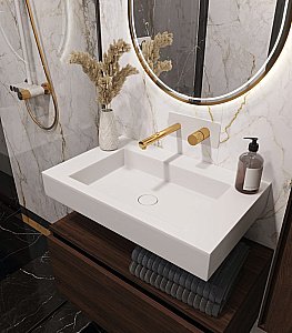 Тумба с раковиной Armadi Art Flat 100 темный дуб для ванной в интернет-магазине Sanbest