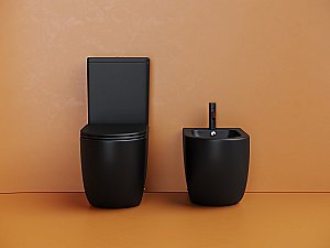 Унитаз напольный Ceramica Nova Metropol CN4001TMB черный матовый, с крышкой микролифт, с бачком, безободковый, слив-торнадо купить в интернет-магазине Sanbest