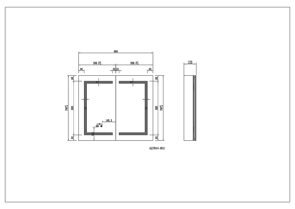 Зеркальный шкаф Aquqtek AQ7804-MLC 80х70 хром купить в интернет-магазине сантехники Sanbest