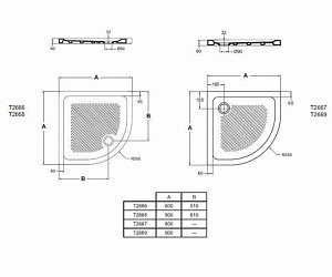 Душевой поддон Ideal Standard Connect T266601 80x80 купить в интернет-магазине Sanbest