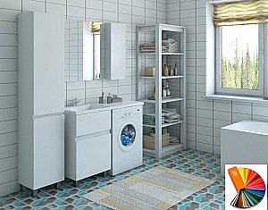 Тумба с раковиной Эстет Dallas Luxe 130 напольная 2 ящика/любой цвет тумбы и раковины под заказ для ванной в интернет-магазине Sanbest